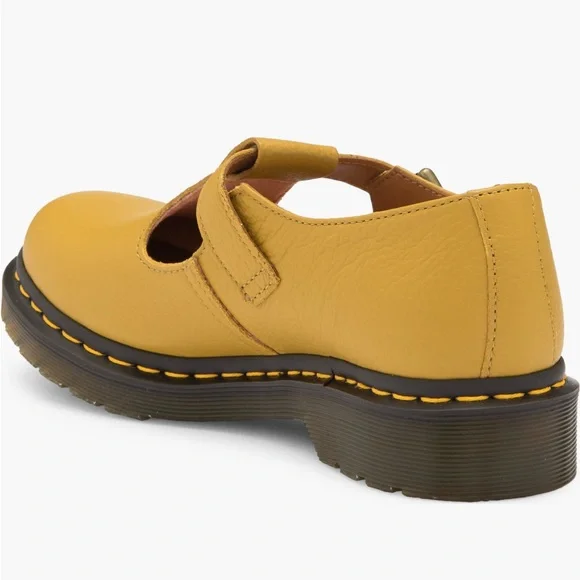 Dr. Martens Yellow Mary Jane Shoes Polley T-bar - Picture 6 of 8